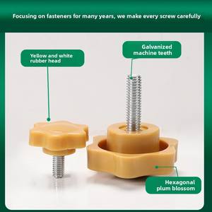 Vis <span class=keywords><strong>à</strong></span> écrou étoilé hexagonal galvanisé en acier au carbone avec poignée en fleur de prunier jaune/noir, serrée <span class=keywords><strong>à</strong></span> la main, tête en plastique, M6/M8 - Product Image 2