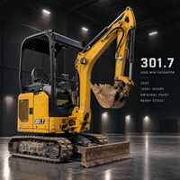 Mini-excavatrice d'occasion 301.7, directement de l'usine, avec télécommande sans fil professionnelle, peinture d'origine, stock disponible