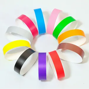 Pulseira de pulso de tyvek personalizada, pulseira colorida barata para festa de eventos, pulseiras de papel