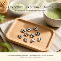 Tamis à thé matcha avec de jolies perles décoratives, boîte à poudre de matcha en acier inoxydable, accessoires pour la cérémonie du thé japonaise
