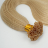 Extensions de cheveux humains Remy à pointe plate, lisses, pré-collées, micro-liens, cuticules alignées, double tirage, cheveux européens