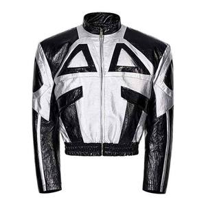 Giacca in Pelle da Uomo Personalizzata DIHUI OEM, Design alla Moda con Colletto Alto, Giacca da Moto Neutra - Product Image 5