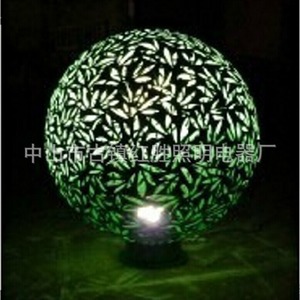 Lámparas de Pilar Esféricas Huecas de Acero Inoxidable, LED E27, Semi Empotradas, Iluminación Decorativa para Exteriores - Product Image 2