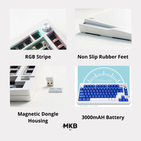 Kit de clavier mécanique CNC en aluminium LMK81 3000 mAh, 81 touches, tri-mode, avec joint, éclairage RGB remplaçable à chaud, avec bouton rotatif et prise en charge VIA