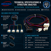 Harnais de câblage électronique personnalisés BeiXing avec isolation en PVC, indice de protection IP67, âme en cuivre pour motos et vélos