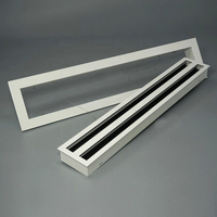 Diffuseur linéaire en aluminium blanc pour grille de ventilation HVAC, pour décoration murale et de plafond