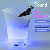 Seau à glace à changement de couleur RVB, logo personnalisable, capable de redouter de la musique, adapté aux bars de fête, aux karaokés à domicile, seau à glace LED alimenté par USB