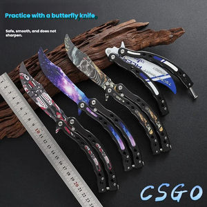 Couteau d'entraînement pliable pour débutants, accessoires de sécurité, couteau papillon d'entraînement non affûté - Product Image 2