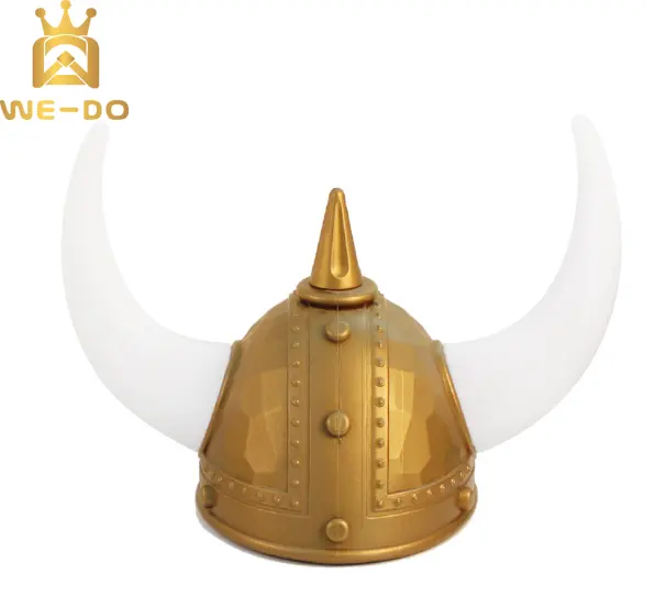Mittelalter Viking Hörner LED-Mütze Kunststoff-Kopfbekleidung für Neujahr Halloween Party Cosplay Kostüm Mütze Leistung requisiten Dekoration
