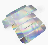 Boîte d'emballage en papier holographique de haute qualité avec logo personnalisé pour vêtements, chaussures, boîte cadeau, vente en gros, carton rigide