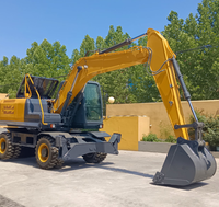 Excavatrice sur roues SHANBO PW180 à forte force de creusement, 18 tonnes, pour diverses applications de construction