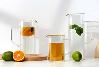 2025 à la mode à haute teneur en borosilicate Double paroi avec théière en verre à jante dorée et bouilloire nouveau pichet en verre Design pour les ménages