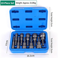 AUTO Ensemble de 12 embouts hexagonaux magnétiques robustes pour tournevis, manchons magnétiques pour l'entretien automobile