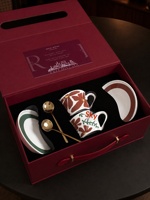 Service à café en porcelaine fine fait main, motif géométrique de style français, collection Imperial Kitchen Royal Hall, ensemble de luxe en céramique, tasses pour couple