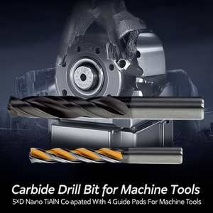 Foret en carbure TA1044 5xD Nano TiAlN avec revêtement nano TiAlN et 4 plaquettes de guidage pour machines-outils - Product Image 3