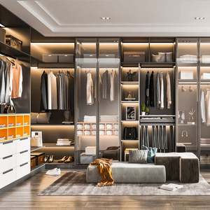 SANTOPOVA Custom Modern Design Aluminum Profiles <b>Glass</b> Door Frame Profile for Walk-in Closet Cabinets - Product Image 6