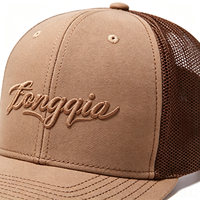 Fabrieksgroothandel Unisex Sportieve Oxford Mesh Trucker Pet met Aangepaste Hittetransfer Fruit Mountain Logo, Verstelbaar en Ademend