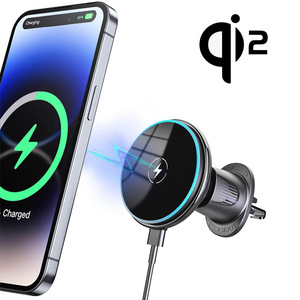 Support magnétique pour téléphone de voiture Qi2, charge rapide sans fil 15W, fixation sur grille d'aération avec lumière LED pour smartphone - Product Image 1