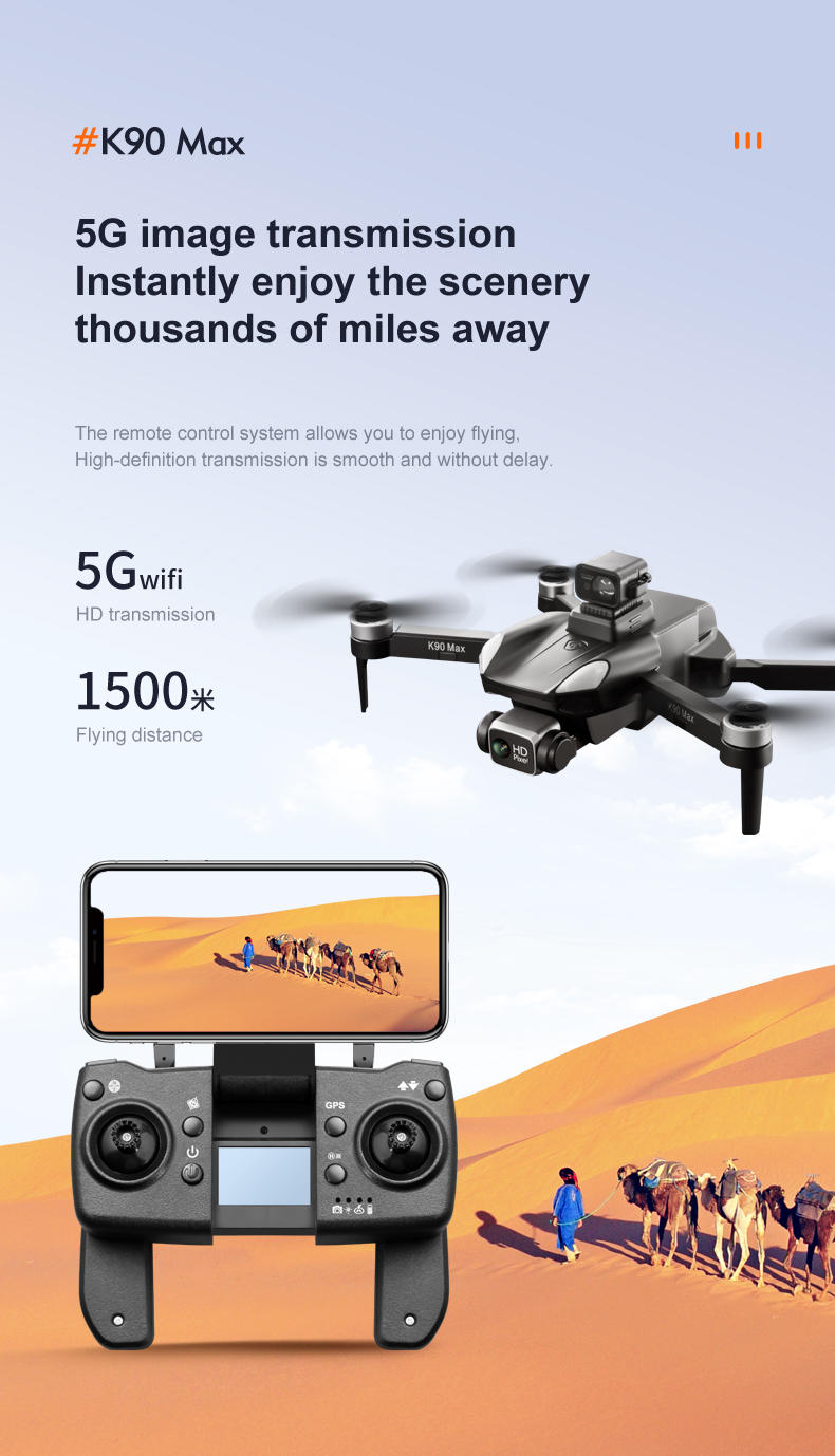 K90 Max drone, 5G image transmission 1500x Flying distance 3 _ GpS 0io