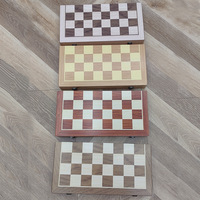 Jeu de société professionnel pliable en bois, échecs et dames, non magnétique, double face, écologique, en boîte colorée du Zhejiang