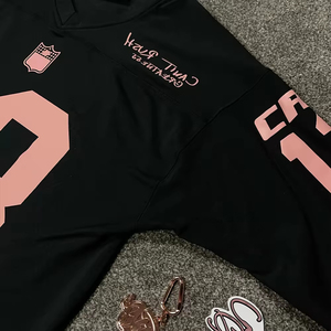 T-Shirt Rétro de Football Streetwear Personnalisé pour <span class=keywords><strong>Homme</strong></span>, Maillot Surdimensionné Imprimé, Coupe Boxy Épaules Tombantes, en Maille <span class=keywords><strong>Vintage</strong></span> - Product Image 4