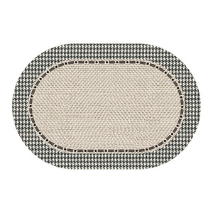 Alfombra ovalada con patrón a cuadros, absorbente, antideslizante, para baño, dormitorio, entrada - Product Image 1