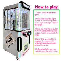 Коммерческий торговый автомат Maker с приемом монет и карт для призовых игр PUSH FUN Lucky Pusher, аркадный автомат с игрушками-сюрпризами и куклами