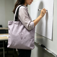 Sac à fermeture éclair en toile à motif de dessin animé imprimé personnalisé, sac de rangement durable et réutilisable, pochette d'emballage compacte, voyage en plein air
