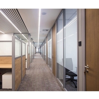 Cloison de séparation commerciale démontable à prix d'usine Foshan, système de cloison modulaire en aluminium et verre pour bureau Foshan