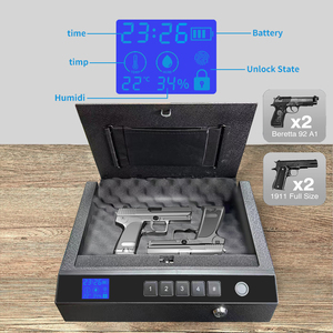 Súng cầm tay an toàn với màn hình LCD hiển thị nhiệt độ, độ ẩm, súng ngắn an toàn với dấu vân tay sinh trắc học, khóa bàn phím, chìa khóa, súng ngắn sinh trắc học - Product Image 4