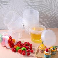 Seau en plastique PP vide avec couvercle transparent pour le stockage de liquides alimentaires, impression personnalisée, qualité alimentaire, écologique, tailles 1L/2L/3L/5L