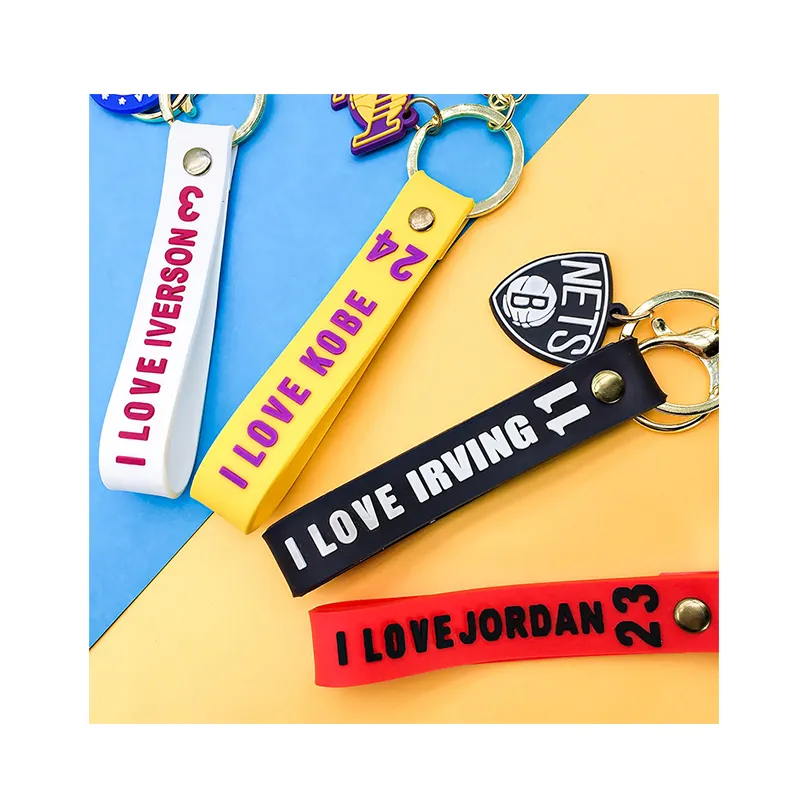 Hot selling customized basketball car key chain pendant Basketball Jersey Number 23 24 34 Keychain