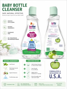 Nettoyant liquide pour biberons OEM/ODM Barline 500ml, formule douce de qualité <span class=keywords><strong>alimentaire</strong></span>, parfum naturel pomme, nettoyant multi-usages sûr - Product Image 2