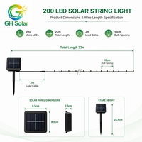 Großhandel Hochwertige 200 LED 22M Ni-MH Batterie Warmweiße RGB Weihnachtsbaum-Hängedekoration Außen-Solar-Lichterkette