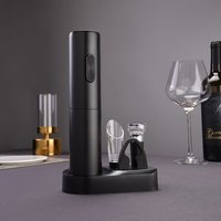 Ensemble d'ouvre-bouteille électrique Tire-bouchon automatique avec verseur aérateur et coupe-feuille pour batterie de cadeaux de fête de bar de cuisine
