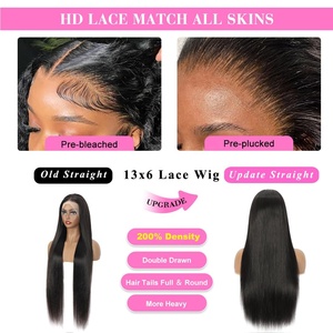 도매 무접착제 13x4 13x6 5x5 360 HD 전체 레이스 전면 정면 폐쇄 가발 원시 베트남 큐티클 정렬 인모 가발 공급 업체 - Product Image 3