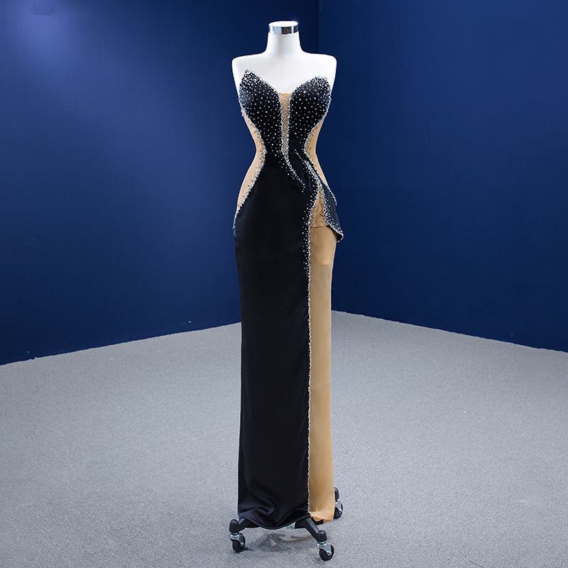 green emerald velvet dress AIVEL Tube Evening Dress Gown
