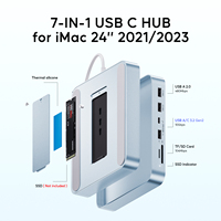 PULWTOP HUB USB C para iMac de 24 Pulgadas 2021/2023/2024, HUB iMac con USB C/A 10Gbps, SD/TF, Compatible con Expansión de SSD M.2 (NO Incluido)