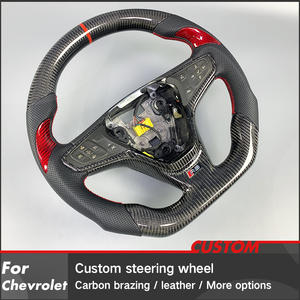 Volant sport en cuir perforé noir personnalisé avec fibre de carbone véritable pour <span class=keywords><strong>Chevrolet</strong></span> <span class=keywords><strong>Malibu</strong></span> XL <span class=keywords><strong>RS</strong></span> 2016-2023 - Product Image 2