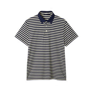 T-shirt de golf athlétique à manches courtes pour homme, en mélange de coton tricoté rayé, haute performance, anti-UV, à séchage rapide et anti-humidité - Product Image 1