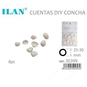 Perline di conchiglia Ilan 25-30 mm 8 pezzi per la creazione di gioielli fai da te - Product Image 3