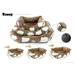 Set di Tre Cuscini Nido Marroni in Velluto di Cotone Jacquard e Velluto Artico per Piccoli Animali - Product Image 1