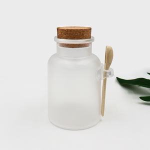 Envase de Plástico ABS Transparente Esmerilado de 100ml, 200ml, 300ml, 500ml con Tapón de Corcho para Sal de Baño, para Envasado de Productos de Cuidado Personal - Product Image 6