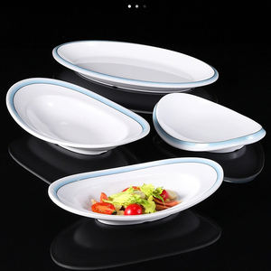 Vente en gros de <span class=keywords><strong>vaisselle</strong></span> en <span class=keywords><strong>mélamine</strong></span> forme de <span class=keywords><strong>bateau</strong></span> moderne plats de restaurant gastronomique plats de service de cuisine ustensiles - Product Image 5