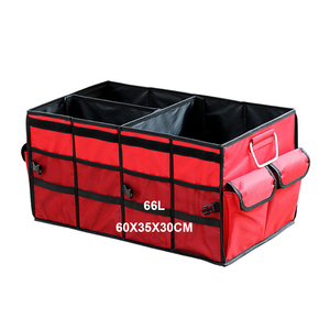 Car Storage Box 66L Large Capacity Multi-Compartment Collapsible Car Organizers for Cargo Storage
