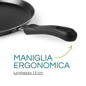 Non-Stick Enameled Steel Crepe <b>Pan</b> 24 Cm With Splitter And Ergonomic Handle - Product Image 3