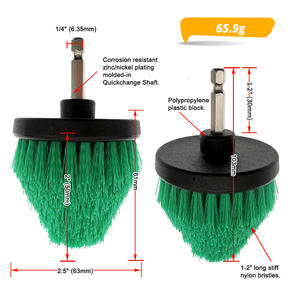 Brosses <span class=keywords><strong>de</strong></span> nettoyage coniques vert foncé <span class=keywords><strong>de</strong></span> 2,5 pouces, tige <span class=keywords><strong>de</strong></span> 6,35 mm, tête <span class=keywords><strong>de</strong></span> brosse électrique conique pour le nettoyage domestique et automobile - Product Image 2