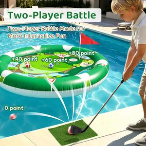 Ensemble de golf gonflable 2-en-1 avec jeux aquatiques hydrauliques flottants et balles collantes pour fêtes estivales d'adultes, utilisation en extérieur sur rivière - Product Image 3