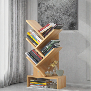 Étagère à livres en bois design arbre minimaliste moderne, étagère à livres en forme d'arbre à 5 niveaux avec étagère ouverte inclinée <span class=keywords><strong>pour</strong></span> la décoration de la pièce - Product Image 5