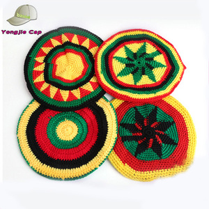 Bonnet unisexe en crochet style Rasta avec nœuds camouflage et broderie 3D – Design personnalisé - Product Image 1